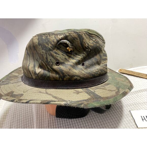 Camouflage RedHead Brimmed Mens Bucket Hat Fishing Hunting Size M Made in USA - Picture 9 of 12